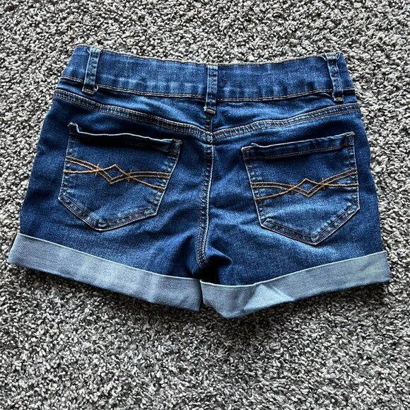 Mudd Shorts Womens Size 14 Blue Denim Midrise Cotton Button Shorts - Picture 4 of 8